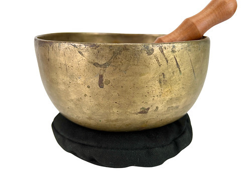 7" F#/C# Note Antique Himalayan Singing Bowl #f7451023