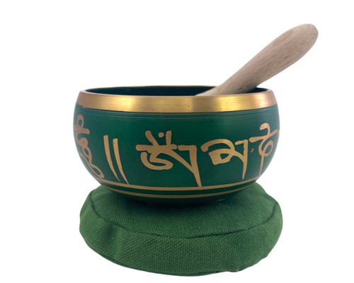 Green Cast Tibetan Singing Bowl 4"