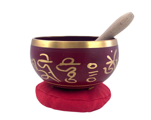 Red Cast Tibetan Singing Bowl 4.5"
