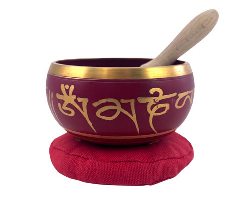 Red Cast Tibetan Singing Bowl 4"